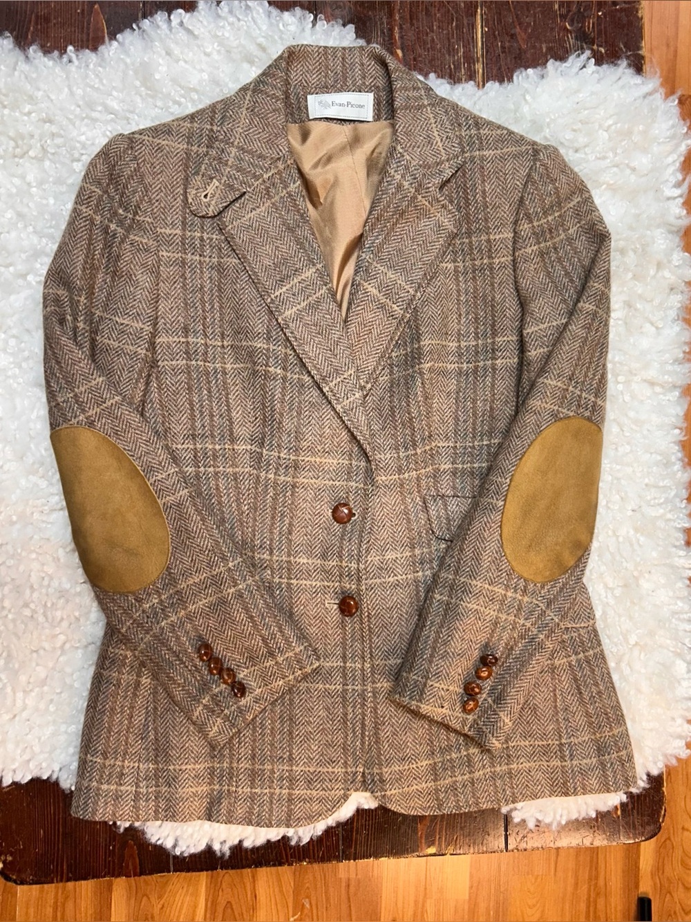 Evan Picone vintage wool blazer size 10 with elbow patches union label